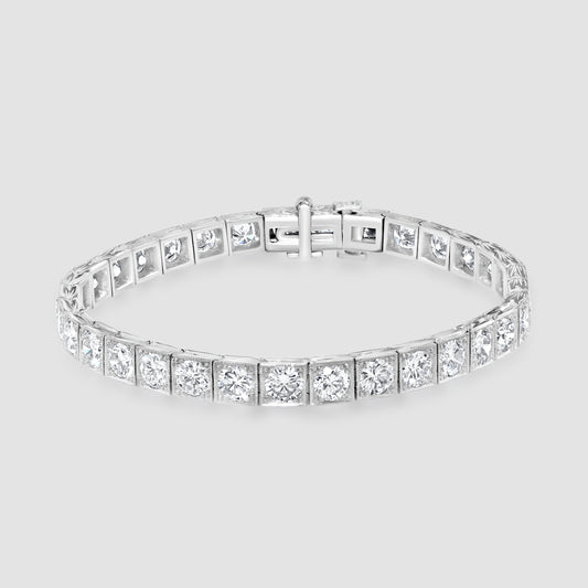 Vintage platinum and diamond line bracelet