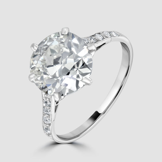 Early 20th century old cut diamond solitaire ring 