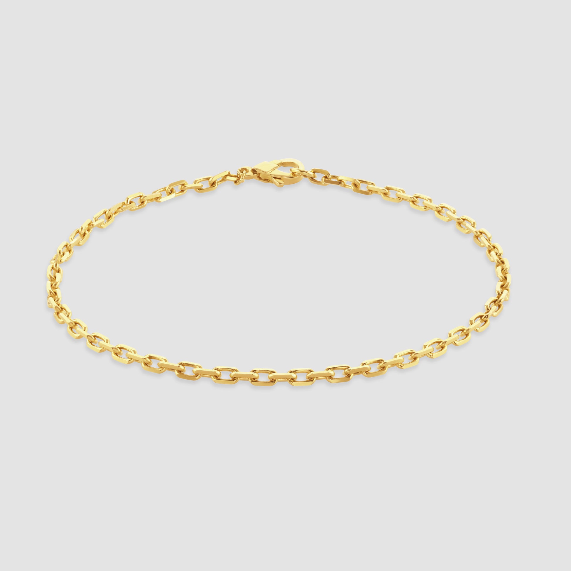 18ct yellow gold faceted trace link bracelet 