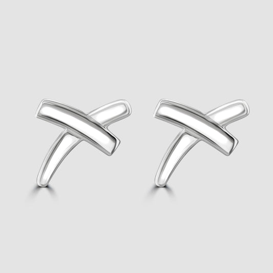 Tiffany & Co Paloma Picasso Graffiti Kiss silver stud earrings 