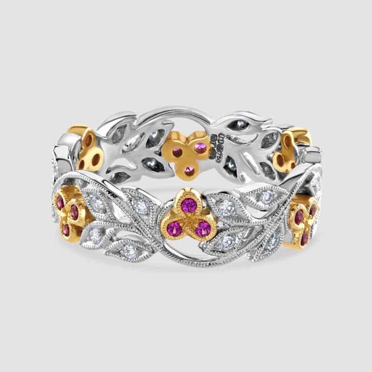 PJ Collection Ring White and rose gold cherry blossom ring - Paul James ...