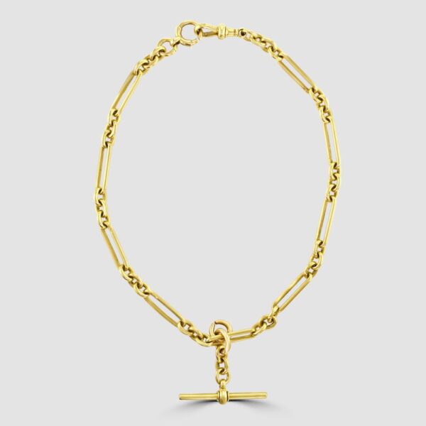 Pre-loved jewellery 18ct yellow gold trombone link Albert chain - Paul ...