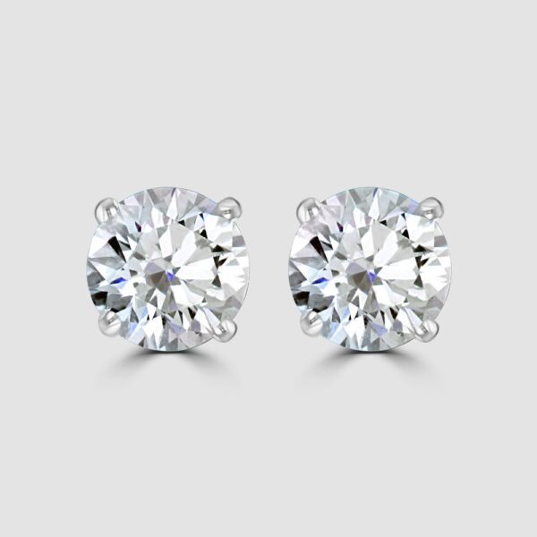 Laboratory diamond stud earrings - certificated 1.02ct