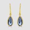 Silver, gold plated iolite drop earrings