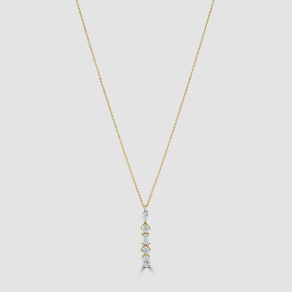 Yellow gold laboratory diamond fancy pendant and chain