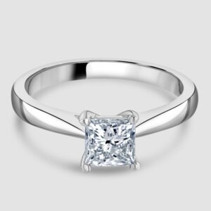 Platinum Princess cut diamond solitaire ring