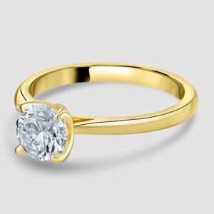 18ct yellow gold Laboratory diamond solitaire ring