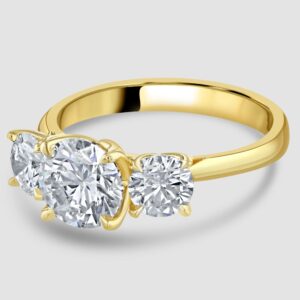18ct yellow gold Laboratory Diamond three stone ring