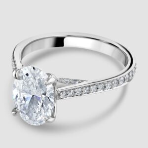 Oval cut Laboratory diamond solitaire ring