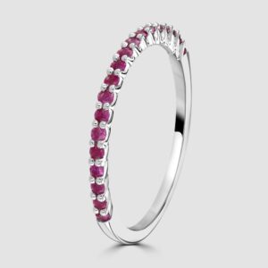 Pink sapphire set stacking ring
