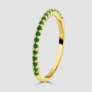Emerald set stacking ring