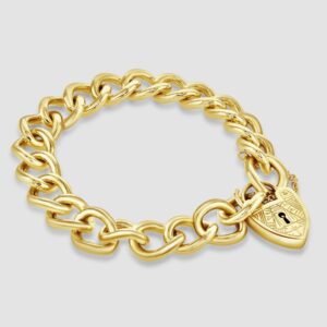 9ct yellow gold solid curb bracelet