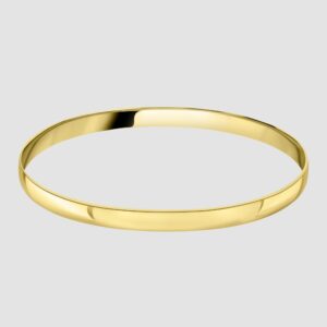 9ct yellow gold solid oval bangle