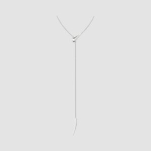 Silver Sabre Deco Long Drop Necklace