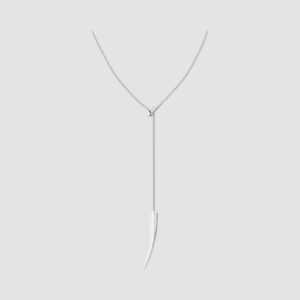 Silver Sabre Deco Small Drop Necklace